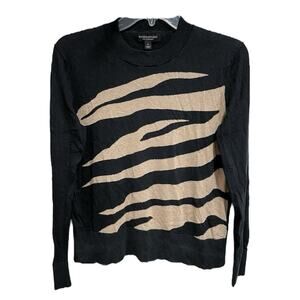 Banana Republic Silk Cashmere Blend Knit Sweater Small Zebra Stripe Relaxed Fit